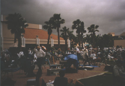 The weather in Oranjestad takes a turn for the worse around 1:15 pm!